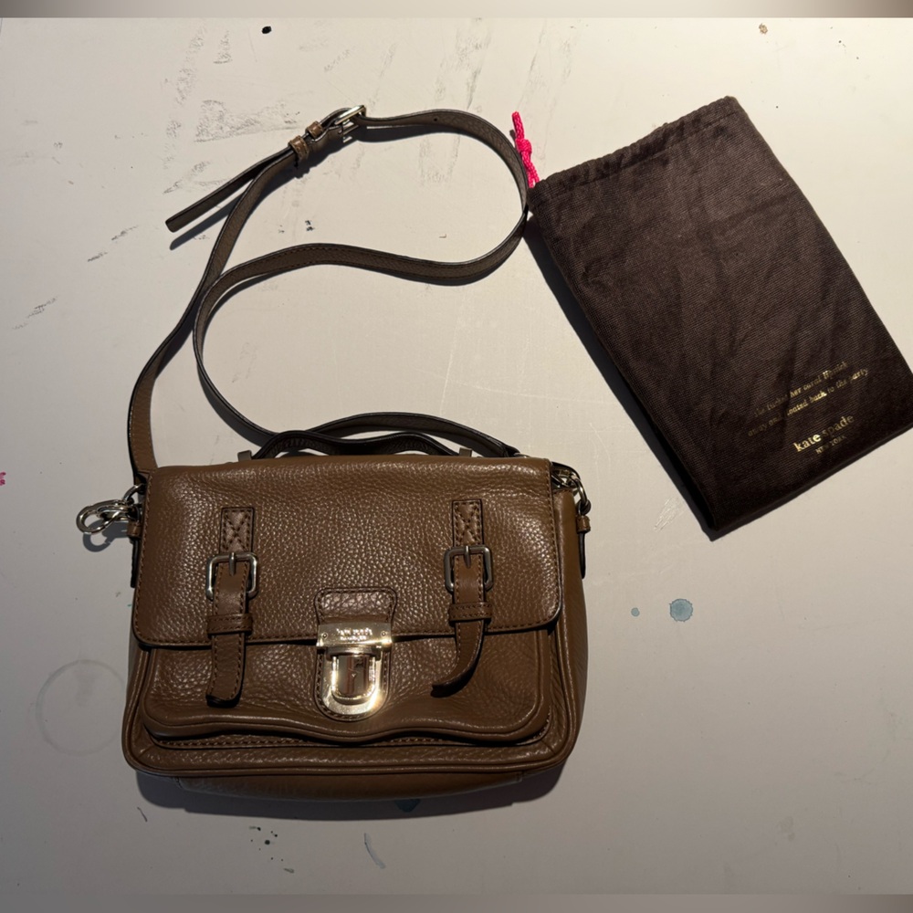 Kate Spade Tan/ Camel Leather Crossbody Bag with Duster Bag